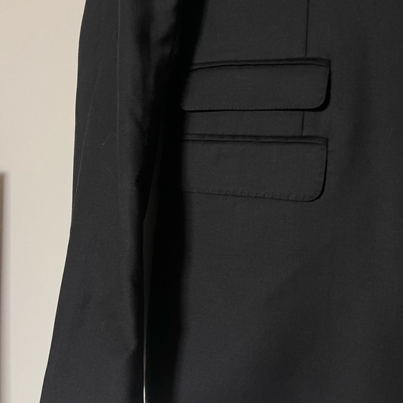 Kooples Navy Womens Blazer Suit Jacket With Shoulder Pads - Picture 4 of 10